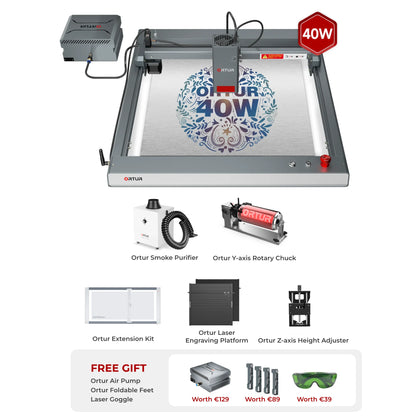 Ortur Laser Master 3 (LM3) Laser Engraving & Cutting Machine 40W (with Free Air Pump & FFT1.0) OLM3 All-in-One Bundle
